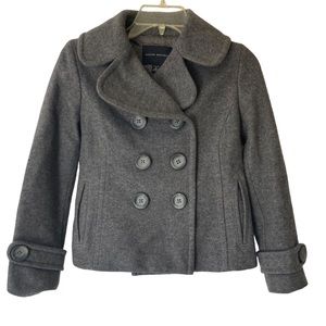 Banana Republic Gray Short Double Breast Peacoat